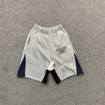 GALLERY DEPT LOGO WITH SPLASH INK GREY SHORTS