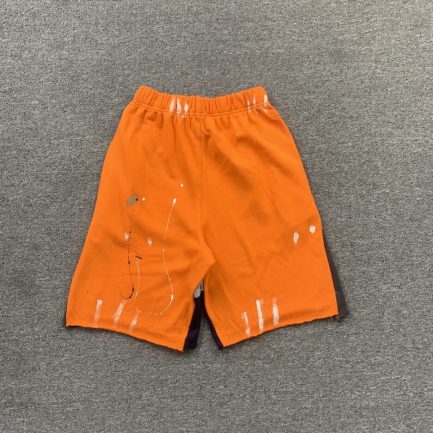 GALLERY DEPT LOGO WITH SPLASH INK ORANGE SHORTS