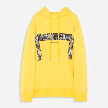 Embroidered Lanvin Curb Lace Hoodie Yellow