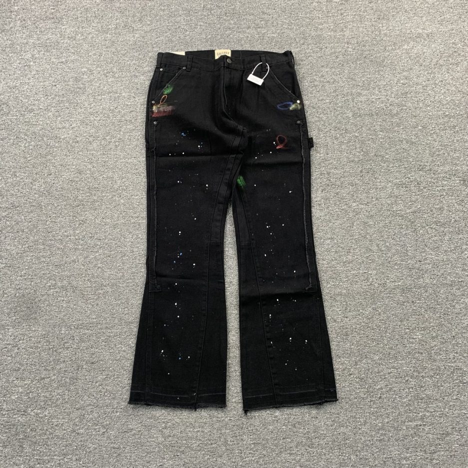 Gallery Dept Flare Cargo paint Black Jeans