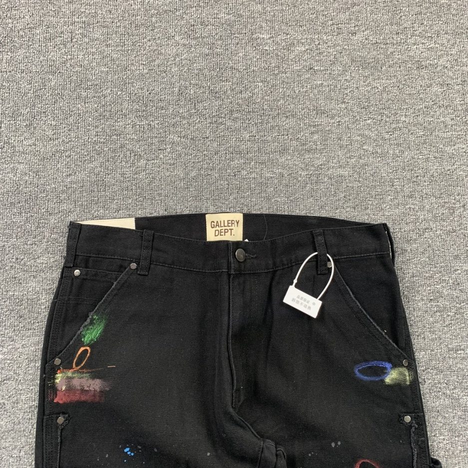 Gallery Dept Flare Cargo paint Black Jeans