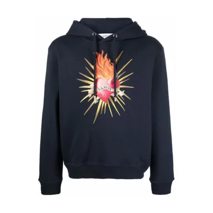 Lanvin Cotton Heart Print Hoodie